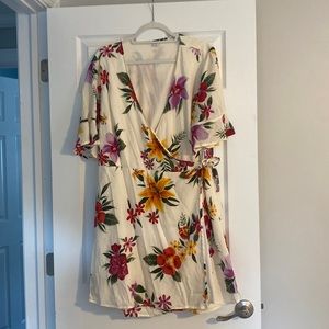 Old Navy Tropical Print Wrap Dress